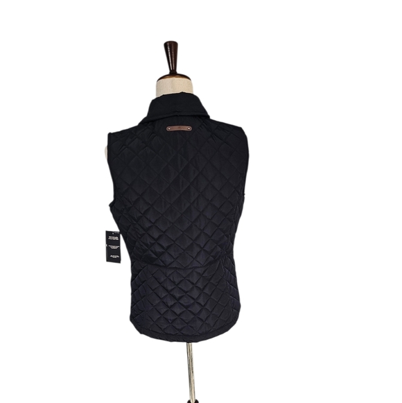 Lauren Ralph Lauren Navy Crest Patch Diamond Quilted Vest Small NWT - Picture 2 of 9